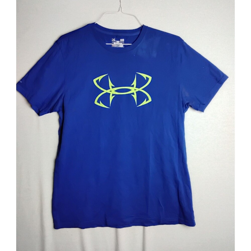 Under Armour Loose HeatGear Men's L Blue Loose Lightweight Logo Tee Shirt Large